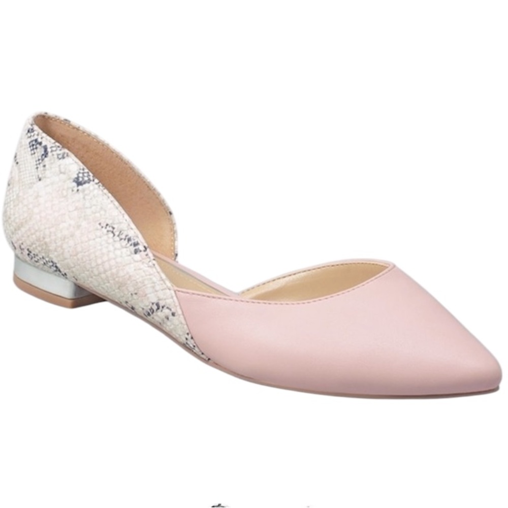 White House Black Market Christine Goddess Pink & Textured Flats